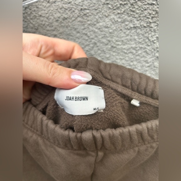 Joah Brown Fitted Sweat Shorts in Brown - Picture 10 of 12